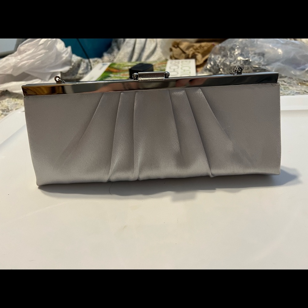 Clutch navy and silver like new